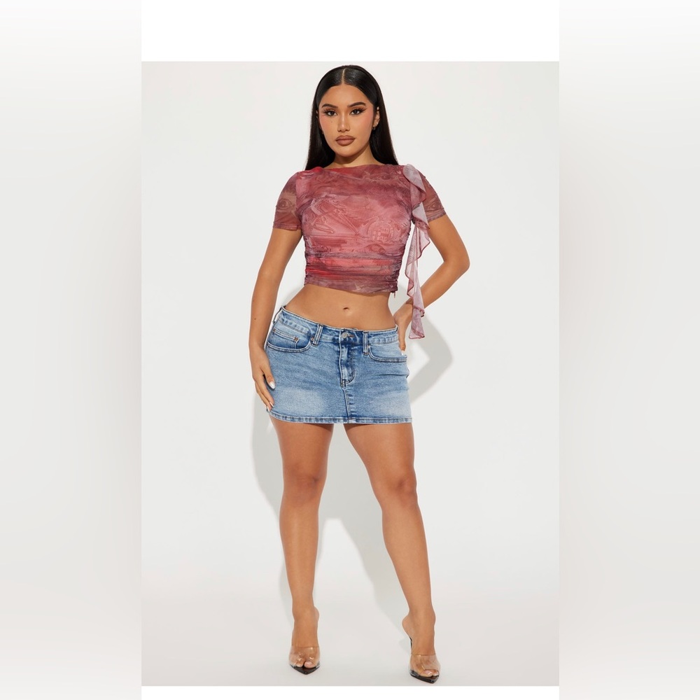 New Love Mesh Top - Rust/combo